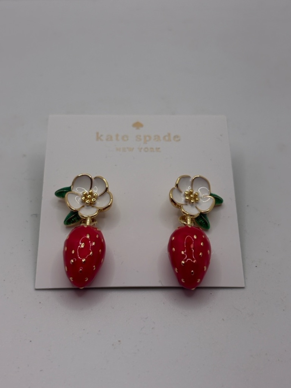 kate spade Red and White Strawberry Drop Earrings - Picture 2 of 6